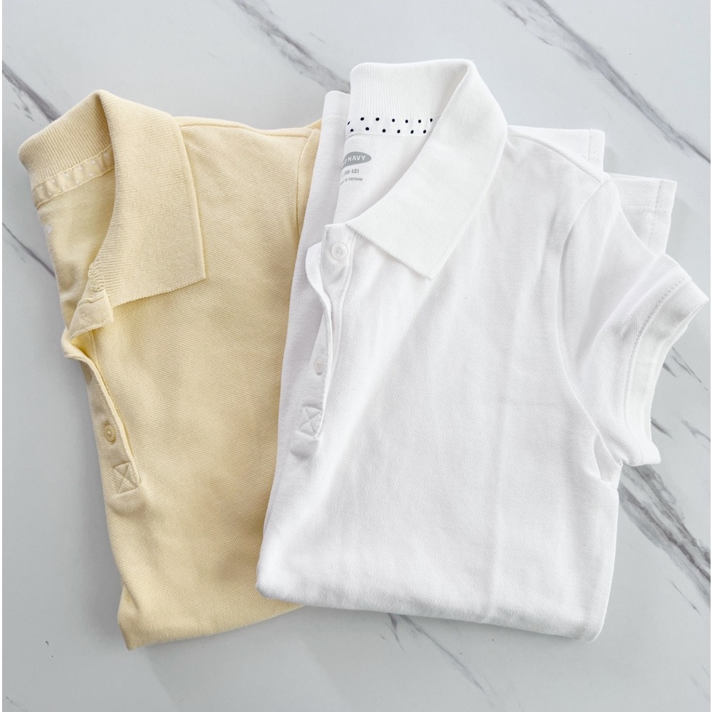 Old Navy Youth White Yellow Polo Bundle